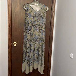 Lori Goldstein Olive Patterned Maxi Dress 3x